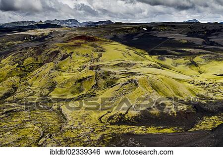 "Aerial view, moss-covered Craters of Laki or Lakagigar, Icelandic Highlands, Southern Iceland, Suourland, Iceland, Europe" View Large Photo Image Stock Photograph - "Aerial view, moss-covered Craters of Laki or Lakagigar, Icelandic Highlands, Southern Iceland, Suourland, Iceland, Europe". Fotosearch