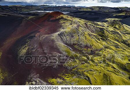 "Aerial view, moss-covered Craters of Laki or Lakagigar, Lake Lambavatn, Icelandic Highlands, Southern Iceland, Suourland, Iceland, Europe" View Large Photo Image Stock Photography - "Aerial view, moss-covered Craters of Laki or Lakagigar, Lake Lambavatn, Icelandic Highlands, Southern Iceland, Suourland, Iceland, Europe". Fotosearch