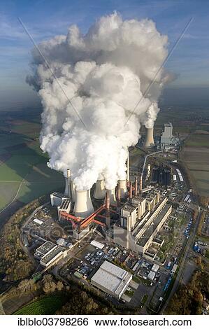 Stock Photograph - "Aerial view, Neurath Power Station, Grevenbroich, North Rhine-Westphalia, Germany, Europe". Fotosearch