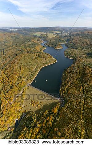 "Aerial view, Nonnweiler Reservoir, dam, Primstalsperre Nonnweiler, Nonnweiler, Zusch, Rhineland-Palatinate, Germany, Europe" View Large Photo Image Stock Photo - "Aerial view, Nonnweiler Reservoir, dam, Primstalsperre Nonnweiler, Nonnweiler, Zusch, Rhineland-Palatinate, Germany, Europe". Fotosearch