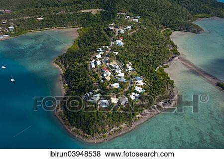 "Aerial view of Airlie Beach, Whitsunday Region, Queensland, Australia, Oceania" View Large Photo Image Stock Photo - "Aerial view of Airlie Beach, Whitsunday Region, Queensland, Australia, Oceania". Fotosearch