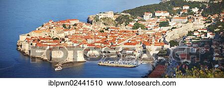 "Aerial view of Dubrovnik old town port, Croatia, Europe" View Large Photo Image Stock Image - "Aerial view of Dubrovnik old town port, Croatia, Europe". Fotosearch