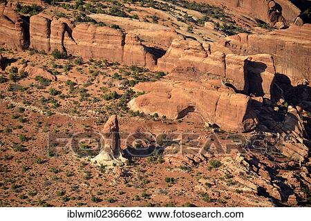 "Aerial view of the Dark Angel rock formation, Devil's Garden rock garden, Arches National Park, Moab, Utah, United States of America, USA" View Large Photo Image Stock Image - "Aerial view of the Dark Angel rock formation, Devil's Garden rock garden, Arches National Park, Moab, Utah, United States of America, USA". Fotosearch