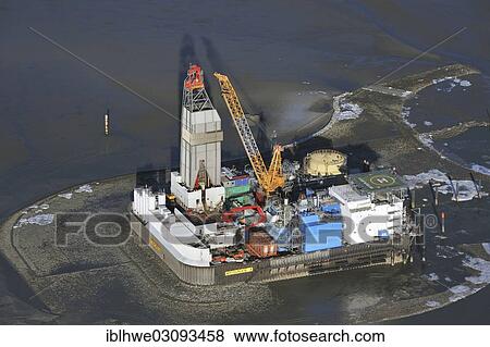 "Aerial view, oil Mittelplate A, Marne, Schleswig-Holstein, Germany, Europe" View Large Photo Image Stock Photo - "Aerial view, oil Mittelplate A, Marne, Schleswig-Holstein, Germany, Europe". Fotosearch