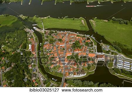 "Aerial view, old town of Hitzacker with tributary streams Jeetzel and Altjeetzel, Elbe River, Hitzacker, Landkreis Luchow-Dannenberg, Lower Saxony, Germany, Europe" View Large Photo Image Stock Photo - "Aerial view, old town of Hitzacker with tributary streams Jeetzel and Altjeetzel, Elbe River, Hitzacker, Landkreis Luchow-Dannenberg, Lower Saxony, Germany, Europe". Fotosearch