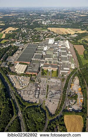 Aerial View Opel Car Plant Opelwerk 1 General Motors Manufacturing Halls Bochum Ruhr Area North Rhine Westphalia Germany Europe Stock Image Iblblo Fotosearch