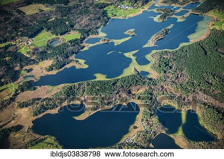 "Aerial view, Osterseen lakes, Upper Bavaria, Bavaria, Germany, Europe" View Large Photo Image Stock Photo - "Aerial view, Osterseen lakes, Upper Bavaria, Bavaria, Germany, Europe". Fotosearch