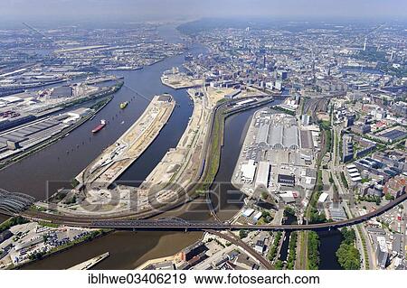 "Aerial view, overview of HafenCity, eastern part of the second section between the port and the wholesale market, Hamburg, Hamburg, Germany, Europe" View Large Photo Image Stock Photo - "Aerial view, overview of HafenCity, eastern part of the second section between the port and the wholesale market, Hamburg, Hamburg, Germany, Europe". Fotosearch