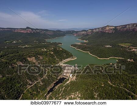 "Aerial view, Panta de Sau, Sau Reservoir, river Ter, Riu Ter, Vilanova de Sau, Catalonia, Spain, Europe" View Large Photo Image Stock Photo - "Aerial view, Panta de Sau, Sau Reservoir, river Ter, Riu Ter, Vilanova de Sau, Catalonia, Spain, Europe". Fotosearch