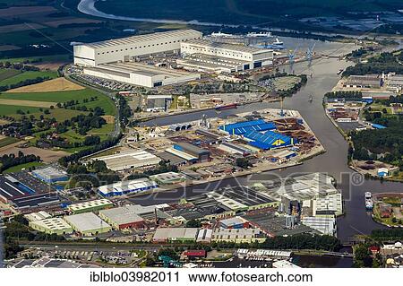 "Aerial view, Papenburg Emshaven port with Jos. L. Meyer Werft shipyard, Papenburg, Emsland, Lower Saxony, Germany, Europe" View Large Photo Image Stock Image - "Aerial view, Papenburg Emshaven port with Jos. L. Meyer Werft shipyard, Papenburg, Emsland, Lower Saxony, Germany, Europe". Fotosearch