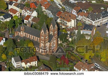 "Aerial view, parish church of Saint Lutwinus, city centre, Mettlach, Saarland, Germany, Europe" View Large Photo Image Stock Photo - "Aerial view, parish church of Saint Lutwinus, city centre, Mettlach, Saarland, Germany, Europe". Fotosearch