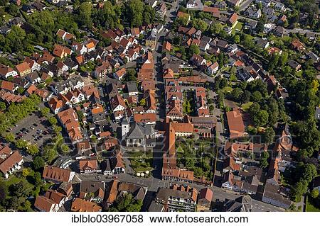 "Aerial view, Paterskirche church with Franciscan Monastery, Wiedenbruck, Rheda-Wiedenbruck, North Rhine-Westphalia, Germany, Europe" View Large Photo Image Stock Photo - "Aerial view, Paterskirche church with Franciscan Monastery, Wiedenbruck, Rheda-Wiedenbruck, North Rhine-Westphalia, Germany, Europe". Fotosearch