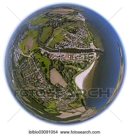 "Aerial view, Peene River flowing into the Bay of Greifswald, fisheye shot, Wieck, Greifswald, Mecklenburg-Western Pomerania, Germany, Europe" View Large Photo Image Picture - "Aerial view, Peene River flowing into the Bay of Greifswald, fisheye shot, Wieck, Greifswald, Mecklenburg-Western Pomerania, Germany, Europe". Fotosearch