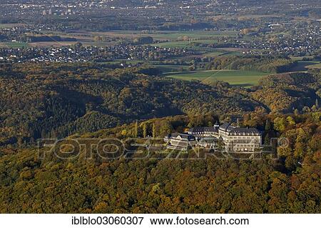 "Aerial view, Petersberg Mountain with the Federal Guest House, autumn, Siebengebirge Mountains, Konigswinter, Konigswinter, North Rhine-Westphalia, Germany, Europe" View Large Photo Image Stock Photo - "Aerial view, Petersberg Mountain with the Federal Guest House, autumn, Siebengebirge Mountains, Konigswinter, Konigswinter, North Rhine-Westphalia, Germany, Europe". Fotosearch
