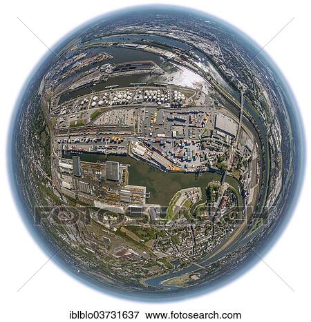 "Aerial view, port of Duisburg, Duisport, fisheye-view, Ruhrort, Duisburg, Ruhr district, North Rhine-Westphalia, Germany, Europe" View Large Photo Image Stock Photo - "Aerial view, port of Duisburg, Duisport, fisheye-view, Ruhrort, Duisburg, Ruhr district, North Rhine-Westphalia, Germany, Europe". Fotosearch