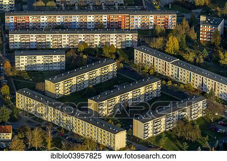 "Aerial view, pre-fabricated housing development, Neustrelitz, Mecklenburg-Western Pomerania, Germany, Europe" View Large Photo Image Stock Photography - "Aerial view, pre-fabricated housing development, Neustrelitz, Mecklenburg-Western Pomerania, Germany, Europe". Fotosearch