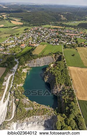 "Aerial view, quarry, Blauer See lake, Fritz Weiken pit, Kallenhardt, Ruethen, Sauerland, North Rhine-Westphalia, Germany, Europe" View Large Photo Image Stock Image - "Aerial view, quarry, Blauer See lake, Fritz Weiken pit, Kallenhardt, Ruethen, Sauerland, North Rhine-Westphalia, Germany, Europe". Fotosearch