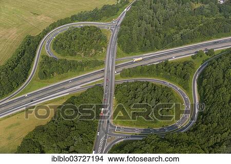 "Aerial view, Querspange motorway exits, A43 motorway, Hasslinghausen, Sprockhovel, North Rhine-Westphalia, Germany, Europe" View Large Photo Image Picture - "Aerial view, Querspange motorway exits, A43 motorway, Hasslinghausen, Sprockhovel, North Rhine-Westphalia, Germany, Europe". Fotosearch