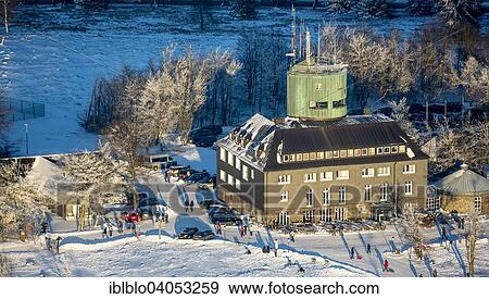 "Aerial view, ramblers on Mt Kahler Asten, Astenturm tower with the weather station in snow, Hochheide district, Winterberg, Hochsauerland district, Sauerland, North Rhine-Westphalia, Germany, Europe" View Large Photo Image Stock Photo - "Aerial view, ramblers on Mt Kahler Asten, Astenturm tower with the weather station in snow, Hochheide district, Winterberg, Hochsauerland district, Sauerland, North Rhine-Westphalia, Germany, Europe". Fotosearch