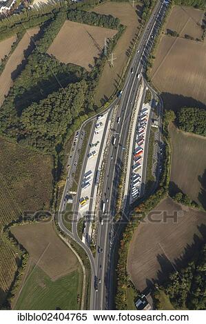 "Aerial view, rest stop on the A42 motorway, Castrop-Rauxel, Ruhr area, North Rhine-Westphalia, Germany, Europe" View Large Photo Image Stock Photography - "Aerial view, rest stop on the A42 motorway, Castrop-Rauxel, Ruhr area, North Rhine-Westphalia, Germany, Europe". Fotosearch