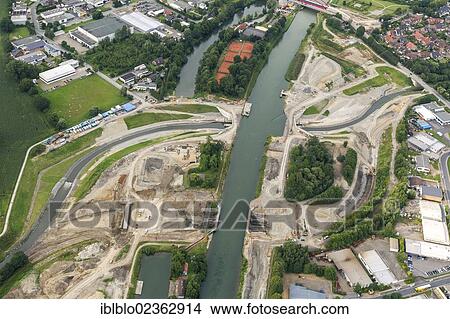 "Aerial view, Rhine-Herne Canal, Emscher river, Henrichenburg, Castrop-Rauxel, Ruhr Area, North Rhine-Westphalia, Germany, Europe" View Large Photo Image Picture - "Aerial view, Rhine-Herne Canal, Emscher river, Henrichenburg, Castrop-Rauxel, Ruhr Area, North Rhine-Westphalia, Germany, Europe". Fotosearch