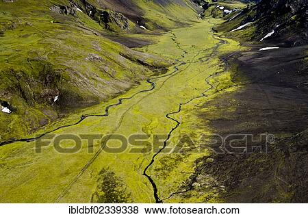 "Aerial view, river and moss, Craters of Laki or Lakagigar region, Icelandic Highlands, Southern Iceland, Suourland, Iceland, Europe" View Large Photo Image Stock Photo - "Aerial view, river and moss, Craters of Laki or Lakagigar region, Icelandic Highlands, Southern Iceland, Suourland, Iceland, Europe". Fotosearch