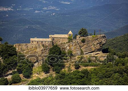 "Aerial view, Rocacorba Monastery, Santuari de la Mare de Deu de Rocacorba, Monastery of Mother of God of Rocacorba, high altitude convent, hermitage, Sant Marti de Llemena, Catalonia, Spain, Europe" View Large Photo Image Stock Photo - "Aerial view, Rocacorba Monastery, Santuari de la Mare de Deu de Rocacorba, Monastery of Mother of God of Rocacorba, high altitude convent, hermitage, Sant Marti de Llemena, Catalonia, Spain, Europe". Fotosearch