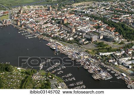 "Aerial view, Rostock Stadthafen, historic harbour and the old town, Mitte, Berlin, Berlin, Germany, Europe" View Large Photo Image Stock Image - "Aerial view, Rostock Stadthafen, historic harbour and the old town, Mitte, Berlin, Berlin, Germany, Europe". Fotosearch
