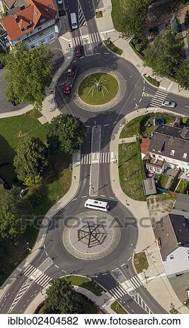 Stock Image - "Aerial view, roundabouts, Mengede, Dortmund, Ruhr area, North Rhine-Westphalia, Germany, Europe". Fotosearch