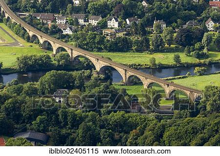 "Aerial view, Ruhr river and railway bridge, viaduct between Witten and Bommern, Ruhrgebiet area, North Rhine-Westphalia, Germany, Europe" View Large Photo Image Stock Photography - "Aerial view, Ruhr river and railway bridge, viaduct between Witten and Bommern, Ruhrgebiet area, North Rhine-Westphalia, Germany, Europe". Fotosearch