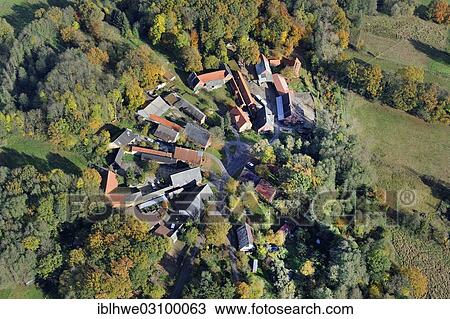 "Aerial view, Rundling, circular village, Meuchefitz, Meuchefitz, Wendland, Lower Saxony, Germany, Europe" View Large Photo Image Stock Image - "Aerial view, Rundling, circular village, Meuchefitz, Meuchefitz, Wendland, Lower Saxony, Germany, Europe". Fotosearch
