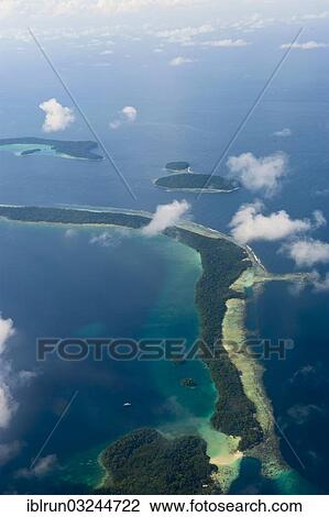 Stock Image - "Aerial view, Russell Islands, Russell Islands, Central Province, Solomon Islands, Oceania". Fotosearch