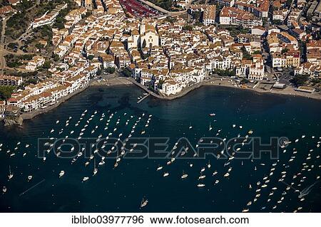 "Aerial view, sailing boats, historic centre, Bay of Cadaques, Cadaques, Costa Brava, Catalonia, Spain, Europe" View Large Photo Image Stock Photograph - "Aerial view, sailing boats, historic centre, Bay of Cadaques, Cadaques, Costa Brava, Catalonia, Spain, Europe". Fotosearch