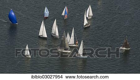 "Aerial view, sailing regatta in the Bay of Greifswald or Greifswald Bodden, sailboats, Middelhagen off the island of Ruegen, Alt Reddevitz, Middelhagen, Rugen, Mecklenburg-Western Pomerania, Germany, Europe" View Large Photo Image Picture - "Aerial view, sailing regatta in the Bay of Greifswald or Greifswald Bodden, sailboats, Middelhagen off the island of Ruegen, Alt Reddevitz, Middelhagen, Rugen, Mecklenburg-Western Pomerania, Germany, Europe". Fotosearch