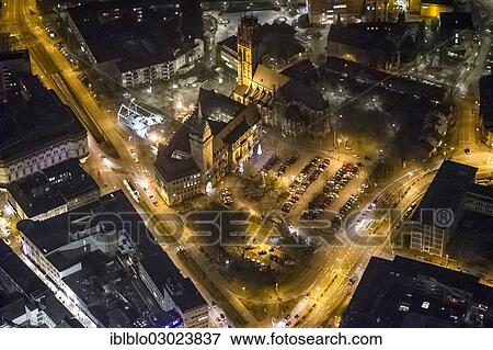 "Aerial view, Salvatorkirche, Salvator Church and Duisburg town hall, at night, Duisburg Mitte, Duisburg, Ruhr district, North Rhine-Westphalia, Germany, Europe" View Large Photo Image Stock Photo - "Aerial view, Salvatorkirche, Salvator Church and Duisburg town hall, at night, Duisburg Mitte, Duisburg, Ruhr district, North Rhine-Westphalia, Germany, Europe". Fotosearch