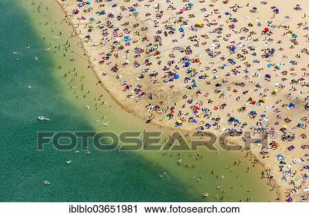 "Aerial view, sandy beach at Silbersee II lake with people swimming and sunbathing, Sythen, Haltern am See, North Rhine-Westphalia, Germany, Europe" View Large Photo Image Stock Image - "Aerial view, sandy beach at Silbersee II lake with people swimming and sunbathing, Sythen, Haltern am See, North Rhine-Westphalia, Germany, Europe". Fotosearch