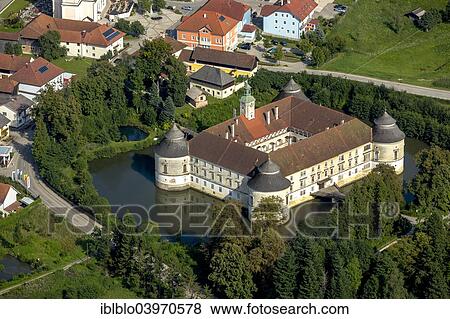"Aerial view, Schloss Aistersheim, moated castle from the late Renaissance, Aistersheim, Upper Austria, Austria, Europe" View Large Photo Image Stock Photo - "Aerial view, Schloss Aistersheim, moated castle from the late Renaissance, Aistersheim, Upper Austria, Austria, Europe". Fotosearch