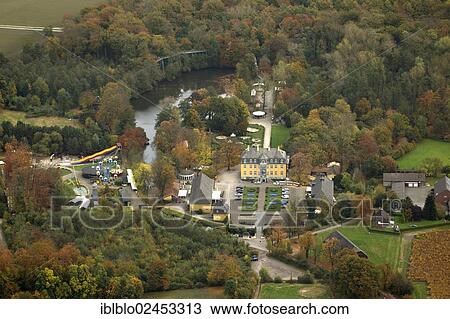 "Aerial view, Schloss Beck amusement park in autumn, Kirchhellen, Bottrop, Ruhr area, North Rhine-Westphalia, Germany, Europe" View Large Photo Image Stock Image - "Aerial view, Schloss Beck amusement park in autumn, Kirchhellen, Bottrop, Ruhr area, North Rhine-Westphalia, Germany, Europe". Fotosearch