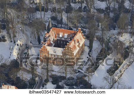 "Aerial view, Schloss Bergedorf Castle, the castle gardens in winter, Bergedorf, Hamburg, Hamburg, Germany, Europe" View Large Photo Image Stock Photo - "Aerial view, Schloss Bergedorf Castle, the castle gardens in winter, Bergedorf, Hamburg, Hamburg, Germany, Europe". Fotosearch
