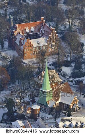 "Aerial view, Schloss Bergedorf Castle, the castle gardens in winter, Bergedorf, Hamburg, Hamburg, Germany, Europe" View Large Photo Image Stock Photograph - "Aerial view, Schloss Bergedorf Castle, the castle gardens in winter, Bergedorf, Hamburg, Hamburg, Germany, Europe". Fotosearch