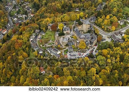 "Aerial view, Schloss Burg castle an der Wupper, Solingen, autumn, Bergisches Land region, North Rhine-Westphalia, Germany, Europe" View Large Photo Image Stock Image - "Aerial view, Schloss Burg castle an der Wupper, Solingen, autumn, Bergisches Land region, North Rhine-Westphalia, Germany, Europe". Fotosearch