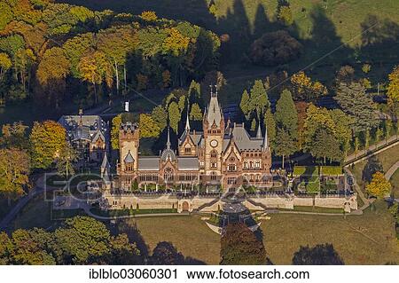 "Aerial view, Schloss Drachenburg Castle, autumn, Konigswinter, Konigswinter, North Rhine-Westphalia, Germany, Europe" View Large Photo Image Stock Image - "Aerial view, Schloss Drachenburg Castle, autumn, Konigswinter, Konigswinter, North Rhine-Westphalia, Germany, Europe". Fotosearch