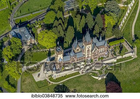 "Aerial view, Schloss Drachenburg Castle, Konigswinter, Rhineland, North Rhine-Westphalia, Germany, Europe" View Large Photo Image Stock Photography - "Aerial view, Schloss Drachenburg Castle, Konigswinter, Rhineland, North Rhine-Westphalia, Germany, Europe". Fotosearch