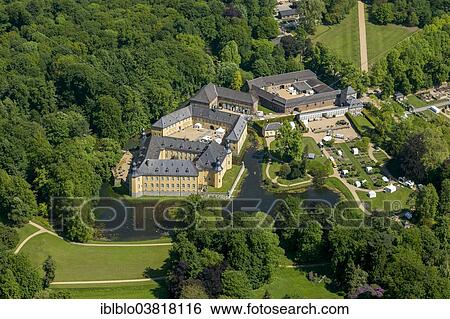 "Aerial view, Schloss Dyck moated castle, Juchen, North Rhine-Westphalia, Germany, Europe" View Large Photo Image Stock Photograph - "Aerial view, Schloss Dyck moated castle, Juchen, North Rhine-Westphalia, Germany, Europe". Fotosearch