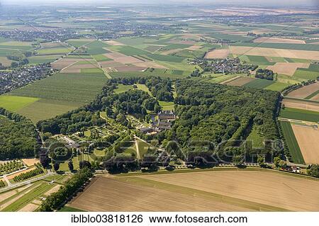 "Aerial view, Schloss Dyck moated castle, Juchen, North Rhine-Westphalia, Germany, Europe" View Large Photo Image Stock Photograph - "Aerial view, Schloss Dyck moated castle, Juchen, North Rhine-Westphalia, Germany, Europe". Fotosearch