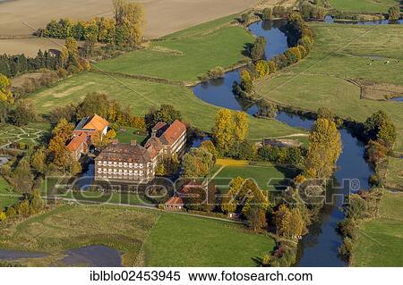 "Aerial view, Schloss Oberwerries, a moated castle, registry office of Hamm, Hamm, Ruhr area, North Rhine-Westphalia, Germany, Europe" View Large Photo Image Stock Photography - "Aerial view, Schloss Oberwerries, a moated castle, registry office of Hamm, Hamm, Ruhr area, North Rhine-Westphalia, Germany, Europe". Fotosearch