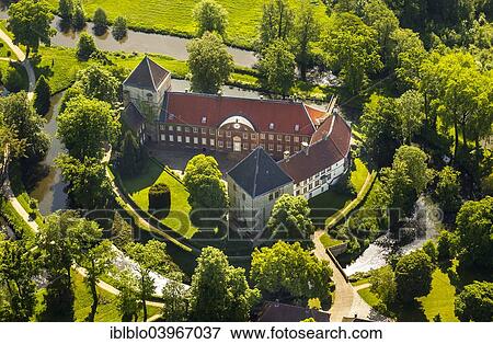 "Aerial view, Schloss Rheda Castle, moated castle, Rheda-Wiedenbruck, North Rhine-Westphalia, Germany, Europe" View Large Photo Image Stock Photo - "Aerial view, Schloss Rheda Castle, moated castle, Rheda-Wiedenbruck, North Rhine-Westphalia, Germany, Europe". Fotosearch