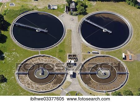 "Aerial view, sewage treatment plant, Geesthacht, Schleswig-Holstein, Germany, Europe" View Large Photo Image Stock Photography - "Aerial view, sewage treatment plant, Geesthacht, Schleswig-Holstein, Germany, Europe". Fotosearch