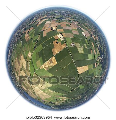 "Aerial view shot with a fisheye lens, fields, Wagenfeld, Ostwestfalen region, Lower Saxony, Germany, Europe" View Large Photo Image Picture - "Aerial view shot with a fisheye lens, fields, Wagenfeld, Ostwestfalen region, Lower Saxony, Germany, Europe". Fotosearch