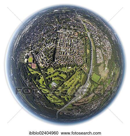 "Aerial view, shot with a fisheye lens, Nesselrodeweg settlement and Bruchwiesenring circular settlement, Gelsenkirchen Golf Club, Gelsenkirchen-Buer, Ruhr area, North Rhine-Westphalia, Germany, Europe" View Large Photo Image Stock Image - "Aerial view, shot with a fisheye lens, Nesselrodeweg settlement and Bruchwiesenring circular settlement, Gelsenkirchen Golf Club, Gelsenkirchen-Buer, Ruhr area, North Rhine-Westphalia, Germany, Europe". Fotosearch